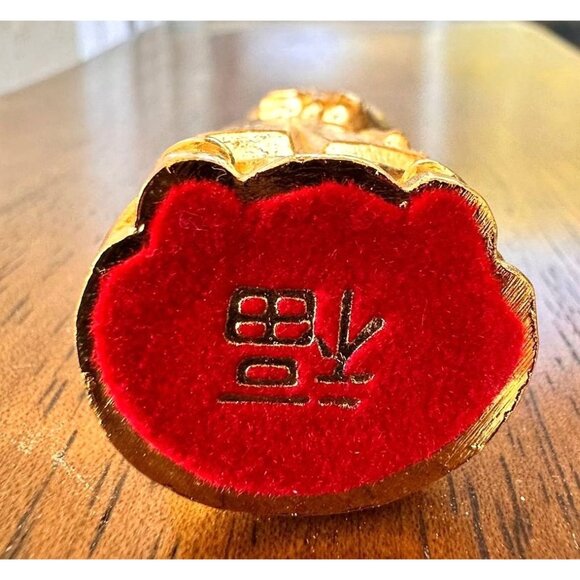 VTG Risis Singapore 24k Gold Plated  Fu Lu Shou Deities Ruler Figurines Set of 3 - Picture 12 of 12